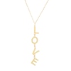 Thumbnail Image 1 of Made in Italy "Love" Linear Drop Pendant in 10K Gold