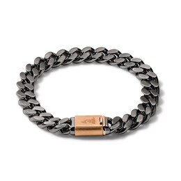 Bulova Jewelry Latin GRAMMY AWARDS® 1.57mm Curb Chain Bracelet in Two-Tone Stainless Steel - 7.5&quot;