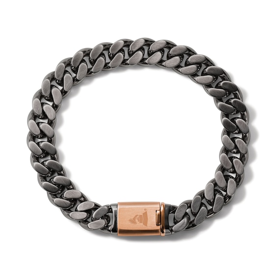 Bulova Jewelry Latin GRAMMY AWARDS® 1.57mm Curb Chain Bracelet in Two-Tone Stainless Steel - 8.0" Bulova Jewelry Latin GRAMMY AWARDS® 1.57mm Curb Chain Bracelet in Two-Tone Stainless Steel - 8.0"