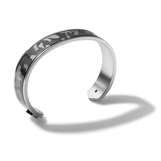Bulova Jewelry Bolt Accent Camouflage Cuff in Tri-Tone IP Stainless Steel - 7.5" Bulova Jewelry Bolt Accent Camouflage Cuff in Tri-Tone IP Stainless Steel - 7.5"