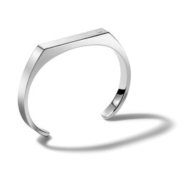 Bulova Jewelry Brushed Flat Top Cuff in Stainless Steel - 7.0&quot;