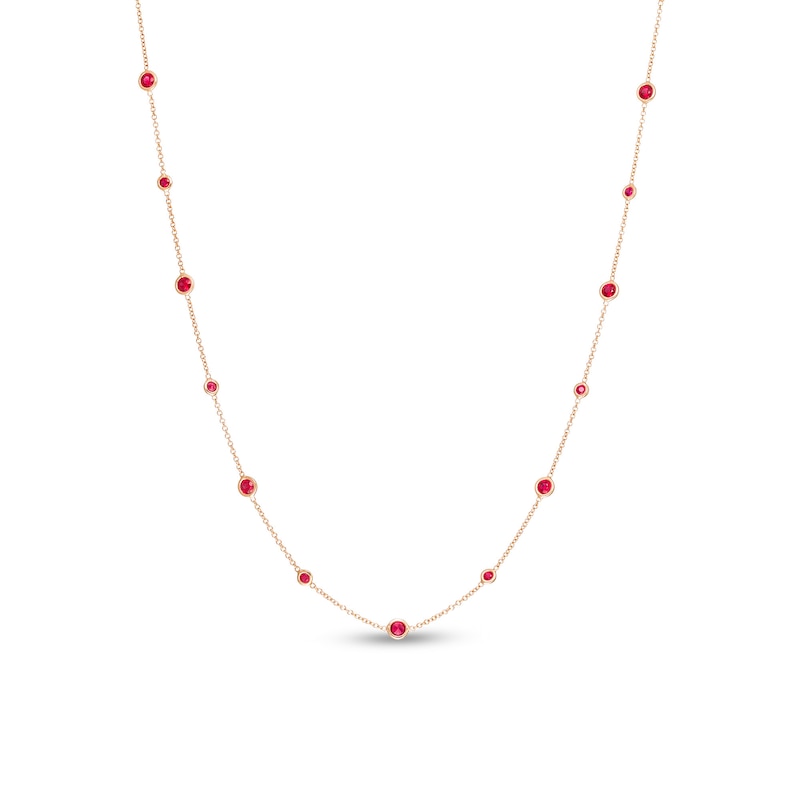 Vera Wang Love Collection Ruby Bezel-Set Station Necklace in 18K Rose Gold - 30"