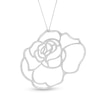 Thumbnail Image 1 of Vera Wang Love Collection 3-5/8 CT. T.W. Diamond Rose Outline Pendant in 18K White Gold - 19"