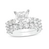 Thumbnail Image 0 of 7.5mm Princess-Cut Lab-Created White Sapphire Bridal Set in Sterling Silver - Size 7