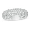 Lab-Created White Sapphire Multi-Row Domed Band in Sterling Silver - Size 7