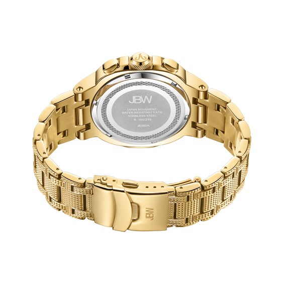 Men's JBW Heist 1/5 CT. T.w. Diamond Chronograph 18K Gold Plate Watch with Square Dial (Model: J6380A)