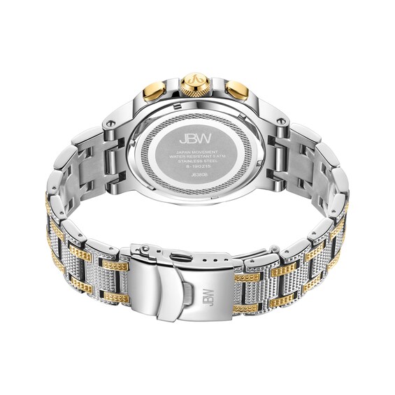 Men's JBW Heist 1/5 CT. T.w. Diamond Chronograph 18K Gold Plate Two-Tone Watch with Square Dial (Model: J6380B)