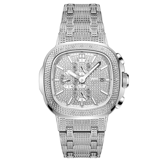 Men's JBW Heist 1/5 CT. T.w. Diamond Chronograph Watch with Square Silver-Tone Dial (Model: J6380D)
