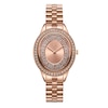 Thumbnail Image 1 of Ladies' JBW Bellini 1/8 CT. T.W. Diamond and Crystal 18K Rose Gold Plate Watch with Oval Dial (Model: J6381B)
