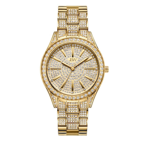 Ladies' JBW Cristal 34 1/8 CT. T.w. Diamond and Crystal 18K Gold Plate Watch (Model: J6383A)