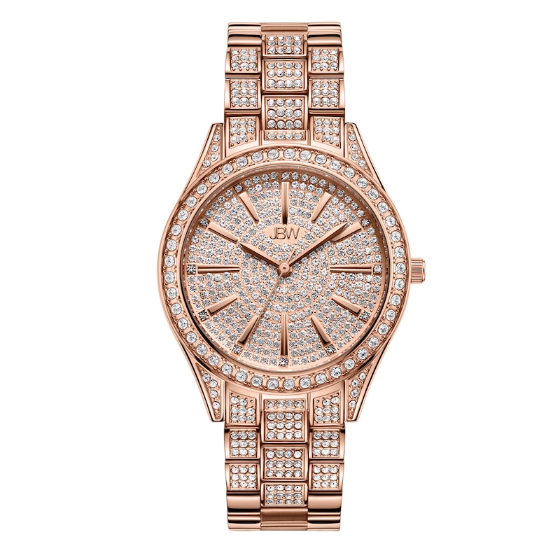 Ladies' JBW Cristal 34 1/8 CT. T.W. Diamond and Crystal 18K Rose Gold Plate Watch (Model: J6383B)