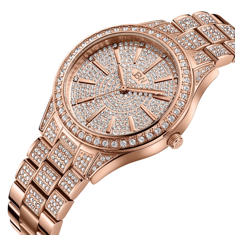 Ladies' JBW Cristal 34 1/8 CT. T.W. Diamond and Crystal 18K Rose Gold Plate Watch (Model: J6383B)