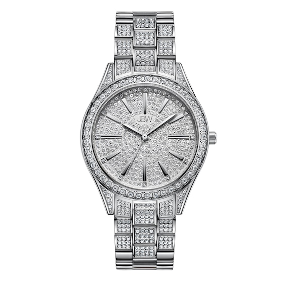 Ladies' JBW Cristal 34 1/8 CT. T.w. Diamond and Crystal Watch with Silver-Tone Dial (Model: J6383C)