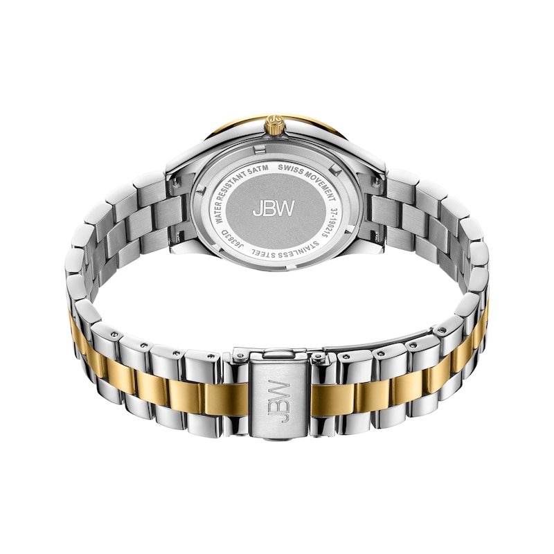 Main Image 3 of Ladies' JBW Cristal 34 1/8 CT. T.W. Diamond and Crystal 18K Gold Plate Watch with Silver-Tone Watch (Model: J6383D)