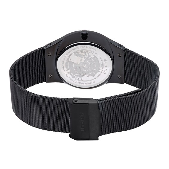 Men's Bering Slim Solar Black Mesh Watch with Blue Dial (Model: 14640-227) Men's Bering Slim Solar Black Mesh Watch with Blue Dial (Model: 14640-227)