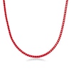 Thumbnail Image 0 of Men's 5.0mm Franco Chain Necklace in Solid Stainless Steel  with Red Acrylic - 24"