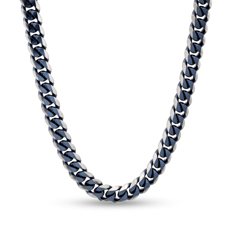 Men's 8.0mm Curb Chain Necklace in Two-Tone Stainless Steel - 24"