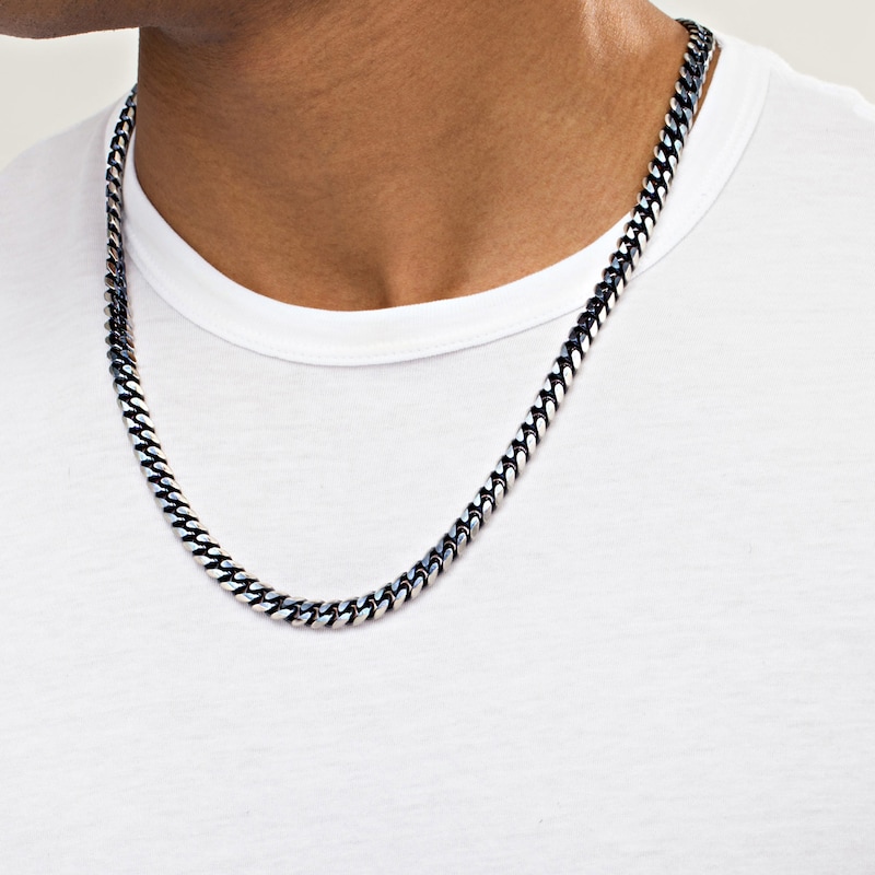 Men's 8.0mm Curb Chain Necklace in Two-Tone Stainless Steel - 24"