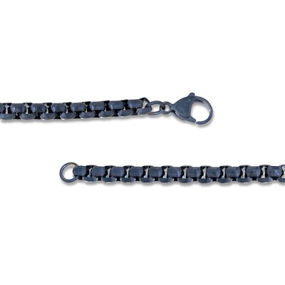 Men S 5 0mm Box Chain Necklace In Stainless Steel With Grey Ip 24 Zales
