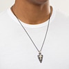 Thumbnail Image 2 of Men's Hammered Arrowhead and Cross Pendant in Two-Tone Stainless Steel - 24"