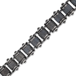 14.0mm Antique-Finish Motorcycle Chain Bracelet in Stainless Steel - 9.0"