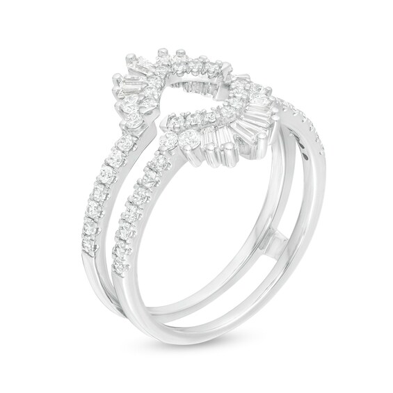3/4 CT. T.w. Diamond Starburst Solitaire Enhancer in 14K White Gold