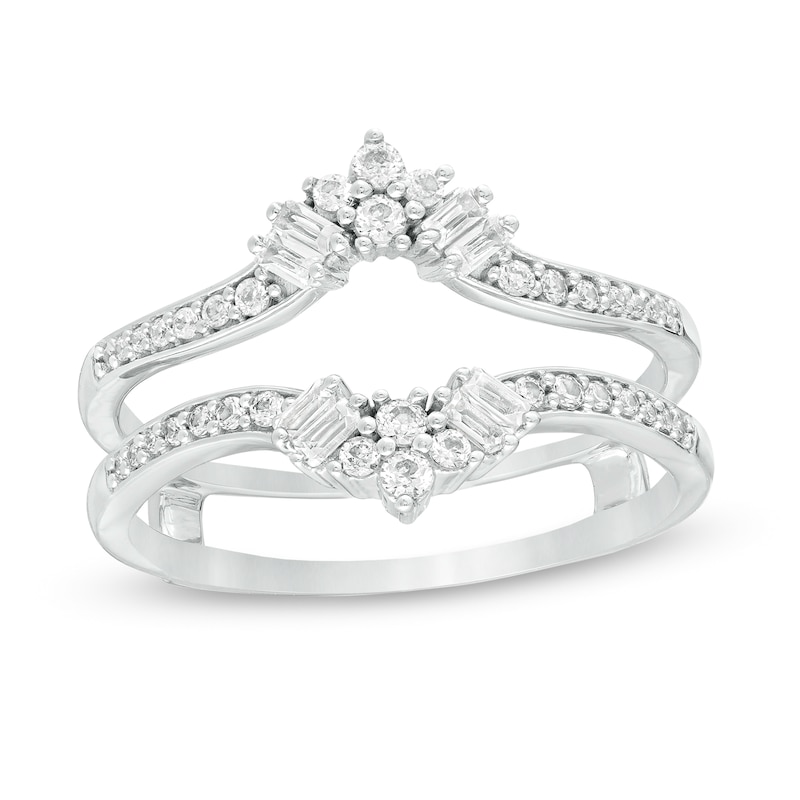 Main Image 1 of 3/8 CT. T.W. Diamond Crown Solitaire Enhancer in 14K White Gold
