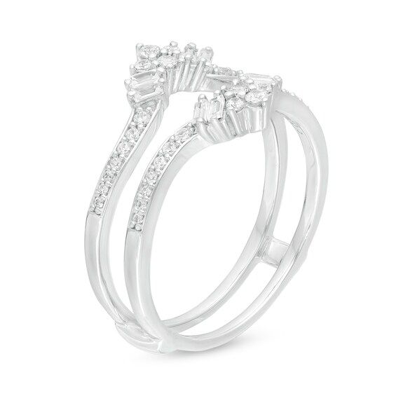 3/8 CT. T.w. Diamond Crown Solitaire Enhancer in 14K White Gold