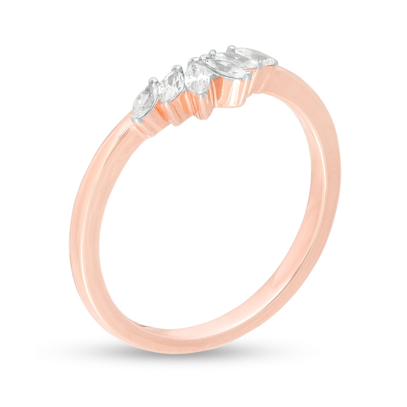 1/6 CT. T.W. Marquise Diamond Anniversary Band in 14K Rose Gold