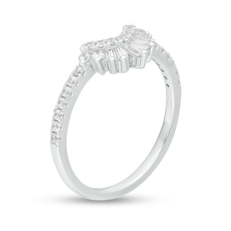 Main Image 2 of 3/8 CT. T.W. Diamond Contour Crown Anniversary Band in 14K White Gold