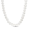 Thumbnail Image 0 of 9.0-10.0mm Freshwater Cultured Pearl Knotted Strand Necklace with Sterling Silver Clasp-18"