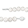 Thumbnail Image 2 of 9.0-10.0mm Freshwater Cultured Pearl Knotted Strand Necklace with Sterling Silver Clasp-18"