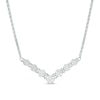 Thumbnail Image 1 of 1/2 CT. T.W. Composite Diamond Chevron Necklace in 10K White Gold