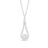 Thumbnail Image 1 of 1/2 CT. T.W. Composite Diamond Frame Teardrop Pendant in 10K White Gold