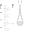 Thumbnail Image 3 of 1/2 CT. T.W. Composite Diamond Frame Teardrop Pendant in 10K White Gold
