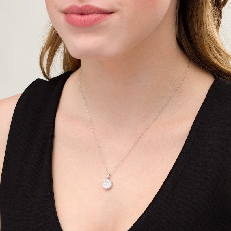 Main Image 2 of 3/4 CT. T.W. Composite Diamond Double Frame Pendant in 10K White Gold