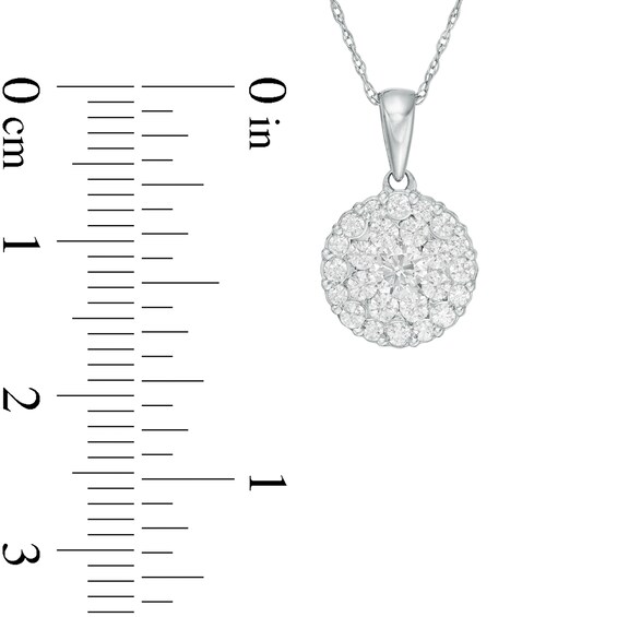 3/4 CT. T.w. Composite Diamond Double Frame Pendant in 10K White Gold