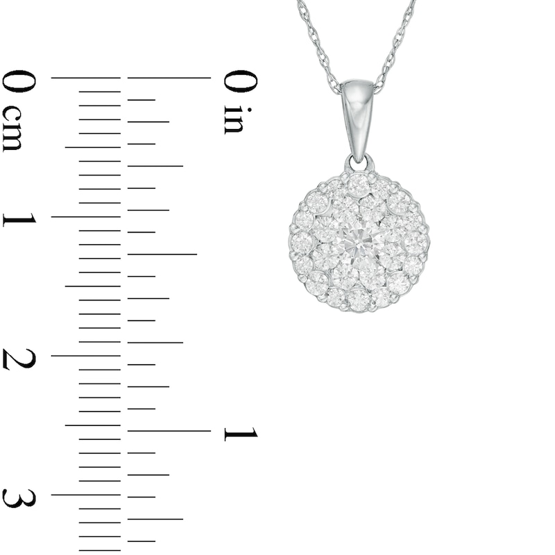 Main Image 3 of 3/4 CT. T.W. Composite Diamond Double Frame Pendant in 10K White Gold