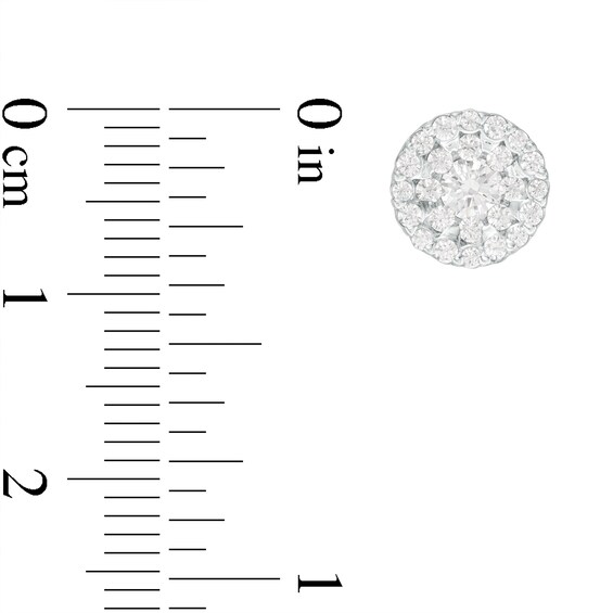 3/4 CT. T.w. Diamond Double Frame Stud Earrings in 10K White Gold