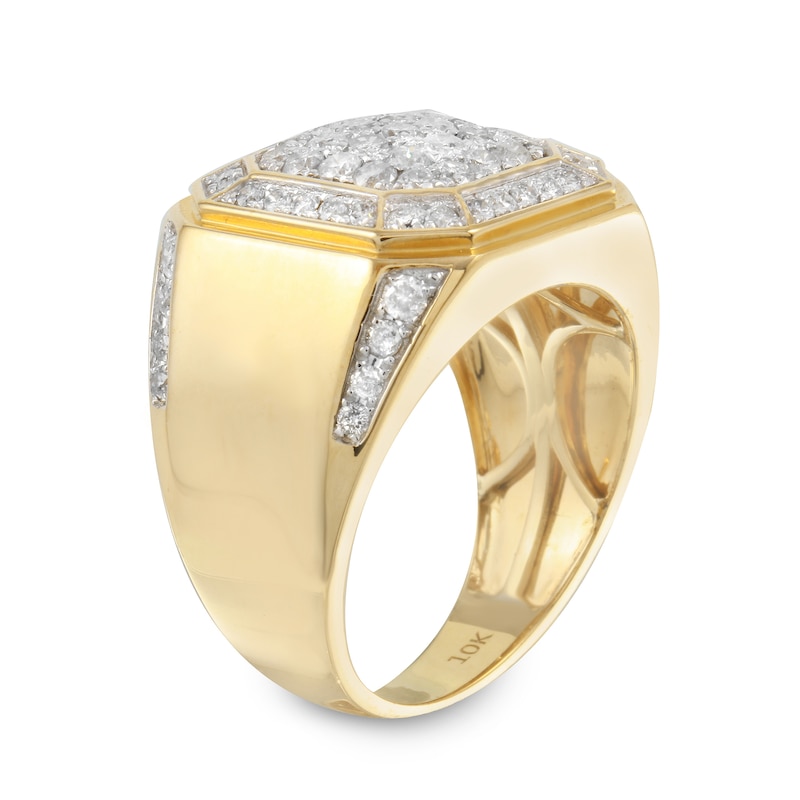 Men's 2 CT. T.W. Composite Diamond Octagon Ring in 10K Gold - Size 10