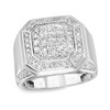 Men's 2 CT. T.W. Multi-Diamond Octagon-Top Ring in 10K White Gold - Size 10