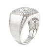 Men's 2 CT. T.W. Multi-Diamond Octagon-Top Ring in 10K White Gold - Size 10
