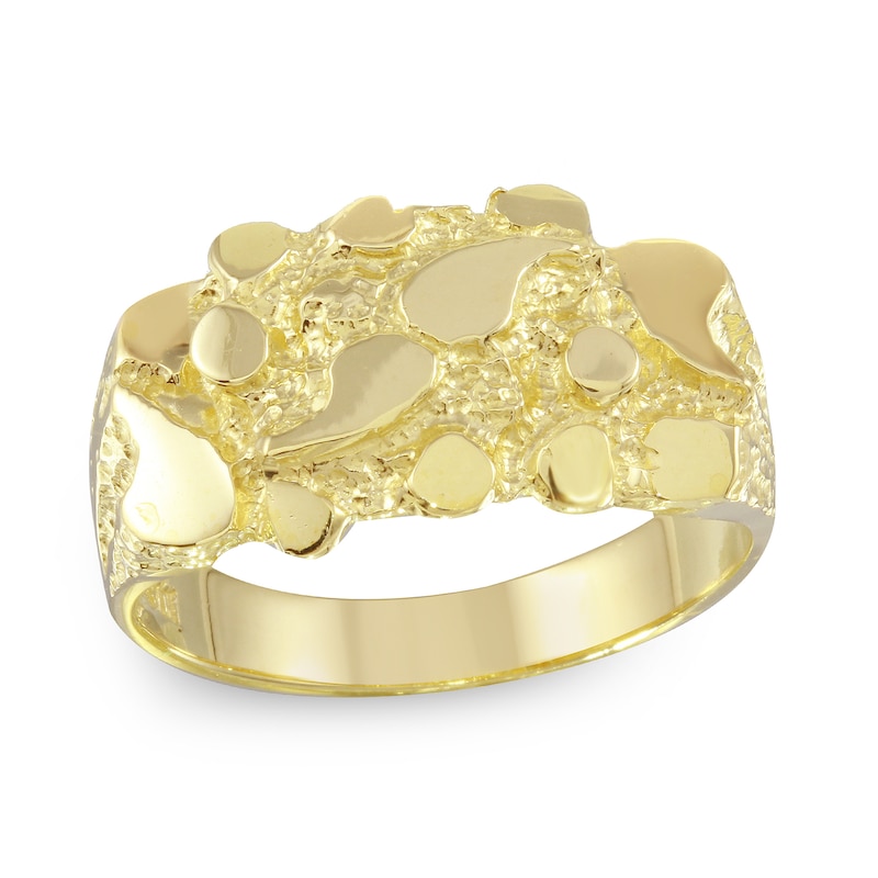 Men's Nugget Ring in 10K Gold - Size 10