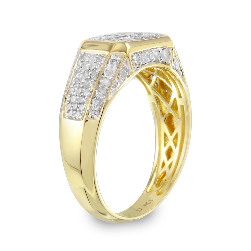 Main Image 3 of 1 CT. T.W. Diamond Cushion-Top Ring in 10K Gold - Size 10
