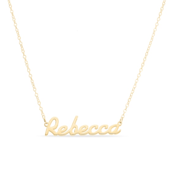Script Name Necklace in Sterling Silver with 10K Gold Plate (1 Line