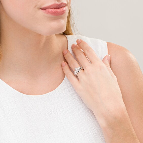 1/5 CT. T.W. Composite Diamond Marquise Frame Bridal Set in Sterling Silver 1/5 CT. T.W. Composite Diamond Marquise Frame Bridal Set in Sterling Silver