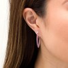 Ruby Marquise Inside-Out Hoop Earrings in 10K White Gold