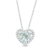 Thumbnail Image 0 of 6.0mm Aquamarine and 1/15 CT. T.W. Diamond Heart Pendant in 10K White Gold