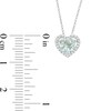 Thumbnail Image 2 of 6.0mm Aquamarine and 1/15 CT. T.W. Diamond Heart Pendant in 10K White Gold