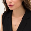 Thumbnail Image 2 of Pear-Shaped Ruby and 1/8 CT. T.W. Diamond Teardrop Pendant in 10K White Gold